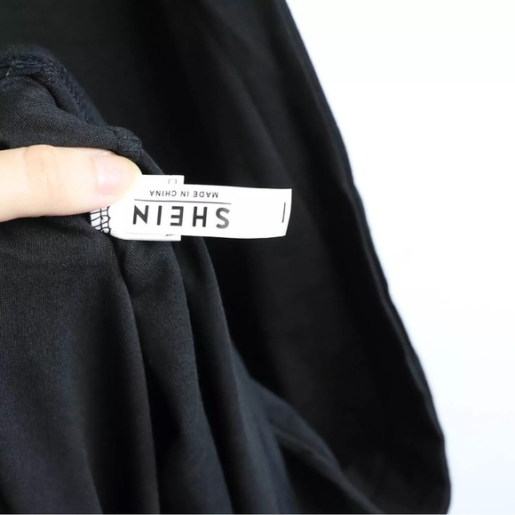 NWOT Shein black midi dress XL minimalist comfy cozy loose resortwear coastal - Picture 3 of 8